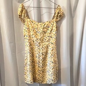 Yellow Floral Mini Dress